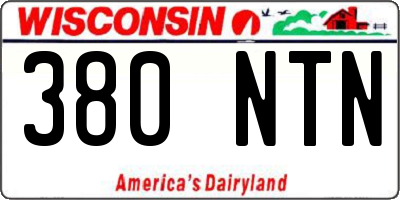 WI license plate 380NTN