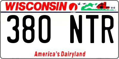 WI license plate 380NTR