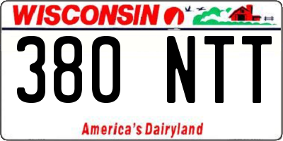 WI license plate 380NTT