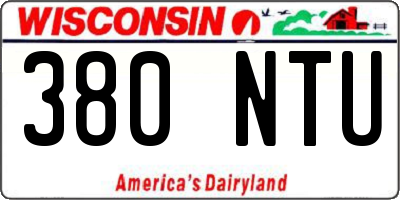 WI license plate 380NTU