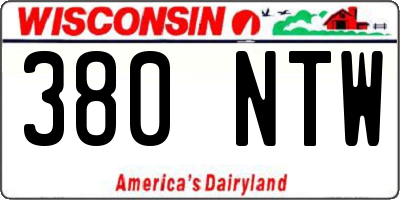 WI license plate 380NTW