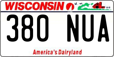 WI license plate 380NUA