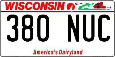 WI license plate 380NUC