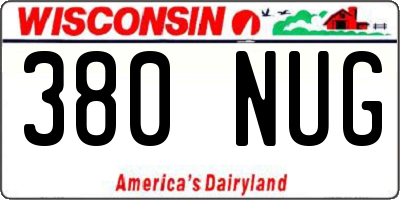 WI license plate 380NUG