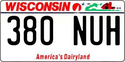 WI license plate 380NUH