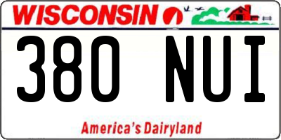 WI license plate 380NUI