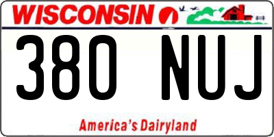 WI license plate 380NUJ