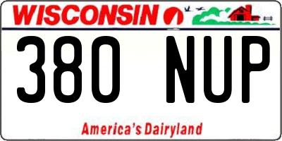 WI license plate 380NUP
