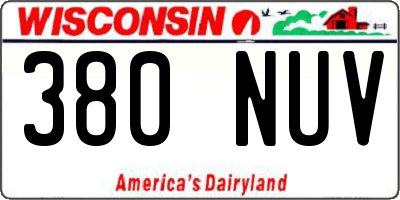 WI license plate 380NUV