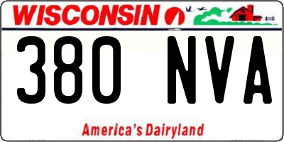 WI license plate 380NVA
