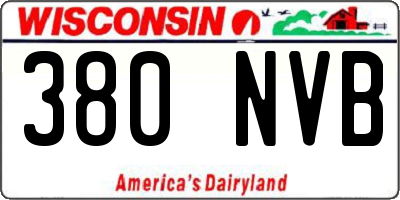 WI license plate 380NVB