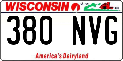 WI license plate 380NVG