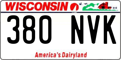 WI license plate 380NVK