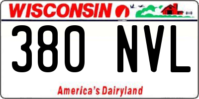 WI license plate 380NVL