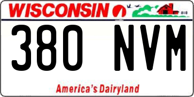 WI license plate 380NVM