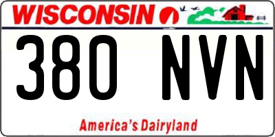 WI license plate 380NVN