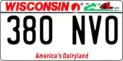 WI license plate 380NVO