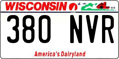 WI license plate 380NVR