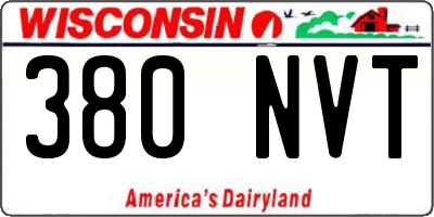 WI license plate 380NVT