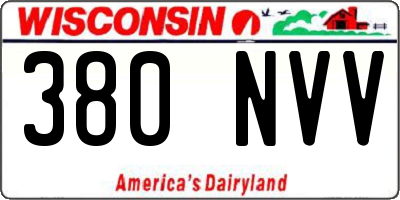 WI license plate 380NVV