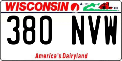 WI license plate 380NVW