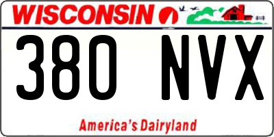 WI license plate 380NVX