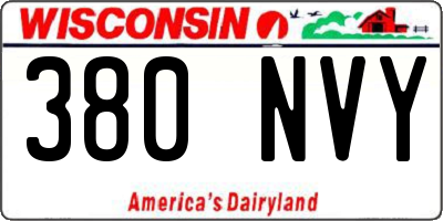 WI license plate 380NVY