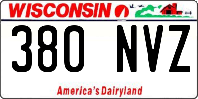 WI license plate 380NVZ