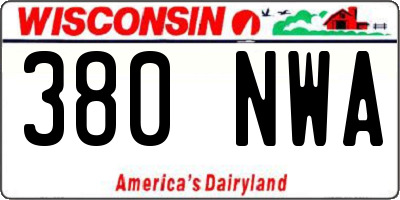 WI license plate 380NWA