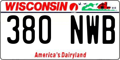 WI license plate 380NWB