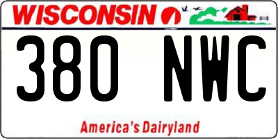 WI license plate 380NWC
