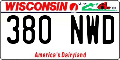 WI license plate 380NWD