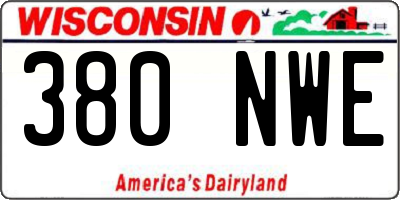 WI license plate 380NWE