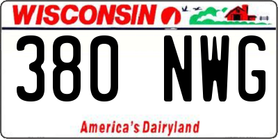 WI license plate 380NWG