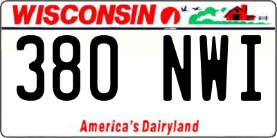 WI license plate 380NWI