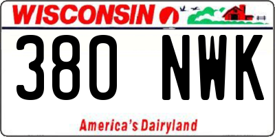 WI license plate 380NWK