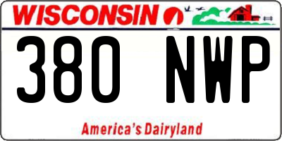WI license plate 380NWP