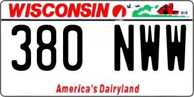 WI license plate 380NWW