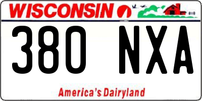 WI license plate 380NXA