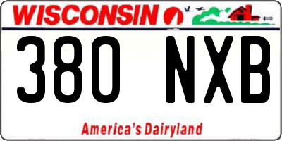 WI license plate 380NXB