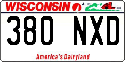 WI license plate 380NXD