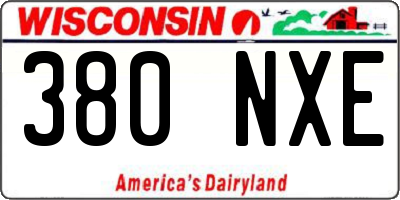 WI license plate 380NXE