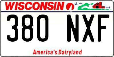 WI license plate 380NXF