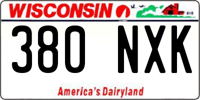 WI license plate 380NXK
