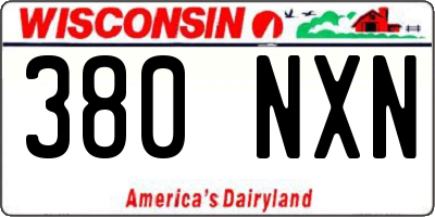 WI license plate 380NXN