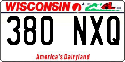 WI license plate 380NXQ