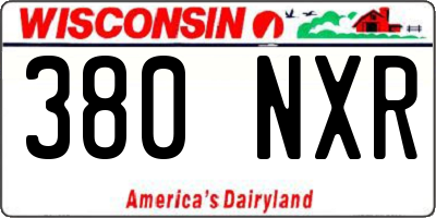 WI license plate 380NXR