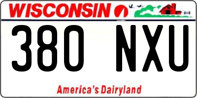WI license plate 380NXU