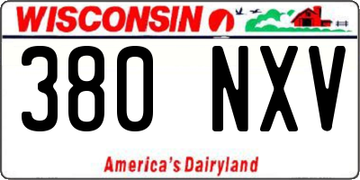 WI license plate 380NXV
