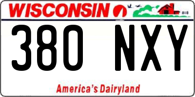WI license plate 380NXY
